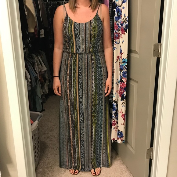 Colorful patterned maxi dress - Picture 1 of 12